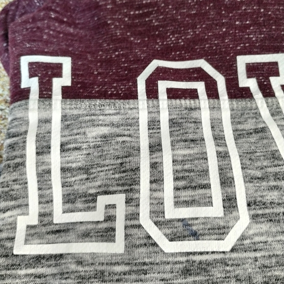 Reflex Womens medium Love Logo Pullover Blended Cotton Burgundy Hoodie crop top - Picture 10 of 12